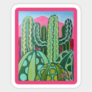 A Cluster of Cactus Sticker